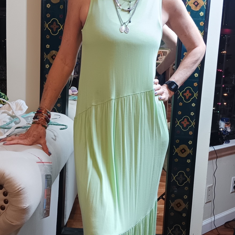 Alfani Sleeveless Lime Maxi Dress
